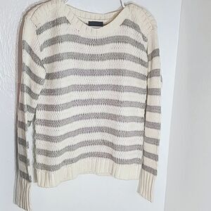 Worthington Sparkly Gray & White Sweater, Size Small